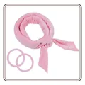 Set bigodino senza calore in velluto rosa con due elastici coordinati per onde morbide - Set Fascia Ed Elastici (Rosa)