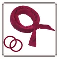Set bigodini senza calore in velluto rosso scuro con due elastici coordinati - Set Fascia Ed Elastici (Rosso Vino)