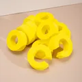 Kit de bigoudis sans chaleur avec rouleaux en mousse jaune en C pour coiffage volumineux - Jaune