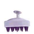 Brosse de massage cuir chevelu ergonomique avec picots en silicone violet - Violet (Poignée Droite)