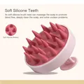 Brosse de massage cuir chevelu en silicone rose avec poignée ergonomique - Rose (Poignée Droite)