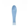 Hellblaues 2-in-1 Multifunktions-Baby-Set aus Silikon mit Löffel und Gabel für Babys - Haarkamm Reiniger / Blau