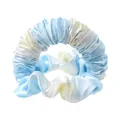 Hitzefreier Lockenwickler aus Satin in Blau-Gelb-Verlauf mit glänzender Seidenoptik - Batik Blau
