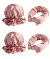 Set bigodini senza calore e cuffie da notte in raso elegante color oro rosa - Cuffie Rosa E Nastri Arricciacapelli