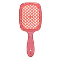 Spazzola per capelli rosa glitterata con design a nido d'ape per districare i nodi - Confezione in busta / Arancione