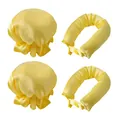 Set bigodini senza calore in raso giallo con due cuffie da notte e rulli in schiuma - Cuffie Gialle E Nastri Arricciacapelli