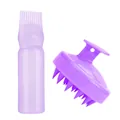 Flacon de teinture violet avec graduation et brosse de massage du cuir chevelu - Ensemble de Bijoux Violet