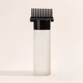 Halbtransparente weiße Haarfärbeflasche mit schwarzem Kamm-Bürstenkopf-Aufsatz - Generation 3 Schwarze Flasche