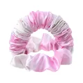 Hitzefreier Lockenwickler und Satin-Haargummi mit rosa-weißem Farbverlauf-Design - Tie-Dye Rosa