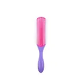 Spazzola ergonomica a 9 file in viola e rosa con setole in nylon bianco per styling - Viola e Rosa