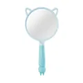 Mignon miroir à main bleu clair avec oreilles de chat manche spirale et décor lapin - Lapin / Bleu
