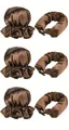 Set bigodini senza calore in raso marrone scuro con cuffia per capelli mossi - Cuffie Caffè E Nastri Arricciacapelli Triplo