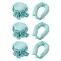 Set di bigodini senza calore e cuffia da notte in raso azzurro per capelli mossi - Cuffie Verde E Nastri Arricciacapelli Triplo