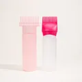 Haarfärbeflasche Set in Hellrosa und Weiß transparent mit praktischem Kammaufsatz - Rosa Set 2