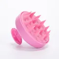 Rosa Silikon-Kopfhautmassagebürste mit ergonomischem Griff für Haarwäsche und Pflege - Einzelne Rosa Kopfhautbürste