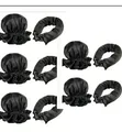 Set di bigodini senza calore e cuffie in raso nero per lo styling dei capelli mossi - Cuffie Nere E Nastri Arricciacapelli Multi