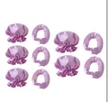 Set bigodini senza calore in raso viola chiaro con cuffia da notte per capelli mossi - Cuffia Viola E Nastro Arricciacapelli Multi