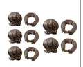 Set per ricci senza calore in raso marrone con cuffie da notte in seta abbinate - Cuffia Grigio Argento E Nastro Arricciacapelli Multi