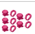 Set bigodini senza calore 8 pezzi in raso rosso rosa comprensivo di elastici - Cuffia Rosa Rosso E Nastro Arricciacapelli Multi