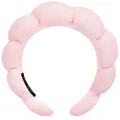 Pink puffy cloud headband in soft terry cloth with handmade label for skincare - Single Hairband / Light Pink