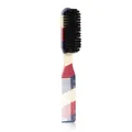Barber neck duster brush and comb with vintage red white blue striped handle - Red White Blue Stripes - Black Brush With Comb