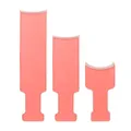 Set of three coral pink plastic hair highlighting boards with curved tooth combs - Pink