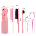 Set d'outils de coiffure rose avec vaporisateur, peigne à queue et brosses de style - Rose Collection Auxiliaire Coiffure