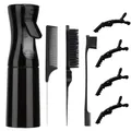 Kit de coiffure professionnel noir 8 pièces avec vaporisateur et divers peignes - Noir Collection Coiffure Professionnelle