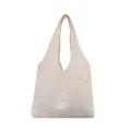 Borsa tote in pizzo floreale bianco con ricami e spalline larghe da donna elegante - Bianco