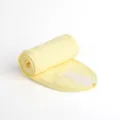 Soft pale yellow spa headband for washing face with adjustable white velcro strap - Light Yellow