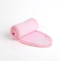 Soft pink microfiber facial headband for spa and makeup with adjustable velcro closure - Pink