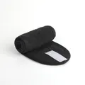 Adjustable black facial headband with velcro closure made of soft terry cloth material - Black