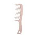 Umweltfreundlicher rosa Kamm aus Weizenstroh mit breiten Zinken gegen Verheddern - Wellenzahn Styling Kamm / Orangerot