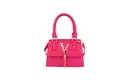 Bolso bandolera fucsia para mujer con logo V dorado y elegante borla decorativa - Rosa Rojo