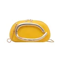Ginger yellow semi-circular crossbody bag with C-shaped gold handle and chain - Yellow
