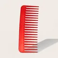 Peigne à dents larges rouge brillant pour démêler les boucles et coiffer sans effort - Rouge