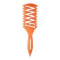 Spazzola per capelli arancione con design traforato a Z e manico lungo per styling - Sacchetto OPP / Arancione