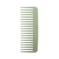 Peigne rectangulaire à dents larges vert Morandi mat avec une texture mouchetée unique - Paille de Blé Vert