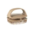 Brosse de massage du cuir chevelu professionnelle en silicone marron pour usage sec et humide - Marron