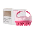 Brosse à shampooing en silicone rose avec poignée ergonomique et emballage de massage - Rose Bicolore
