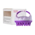 Brosse de massage cuir chevelu en silicone violette avec poignée ergonomique et emballage - Violet Bicolore