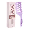 Spazzola per capelli viola a nido d'ape con manico lungo e confezione rosa originale - Imballaggio in scatola / Viola