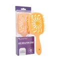 Brosse de massage ajourée orange vif avec poignée ergonomique et emballage de vente - Sac OPP / Duvet de Pêche