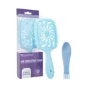 Hellblaue hohle Skelett-Haarbürste Set für Volumen am Haaransatz und Kopfmassage - Xizi Blau Und Reiniger
