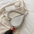 Elegant silver teardrop evening clutch bag with sparkling rhinestone handle for gala - Silver