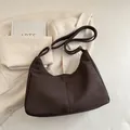 Chocolate brown frosted leather hobo shoulder bag with adjustable strap and gold hardware - No Pendant / Brown