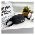 Minimalist black nylon crossbody waist bag with adjustable strap and Fashion label - Black