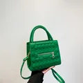 Chic grass green quilted crossbody bag with gold hardware and adjustable strap - Green