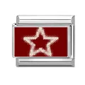 Maglia per bracciale italiano in acciaio inox con motivo a stella rossa - Stella Pop Art (M293571)