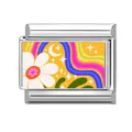 Link per bracciale italiano con margherita e arcobaleno in acciaio inossidabile - Luna Stella Arcobaleno (8)